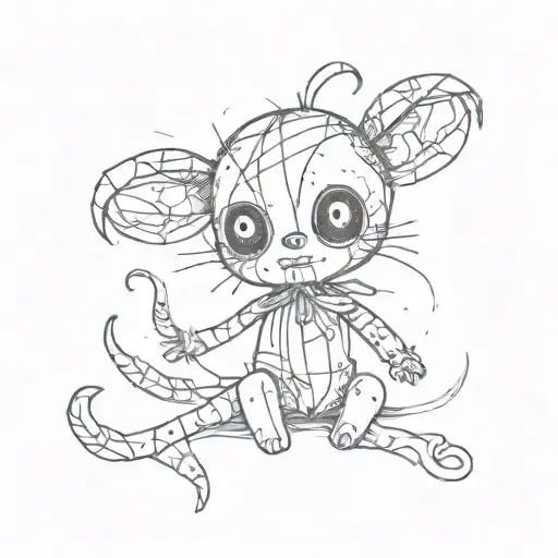 emo voodoo doll animal inspired tattoo design idea