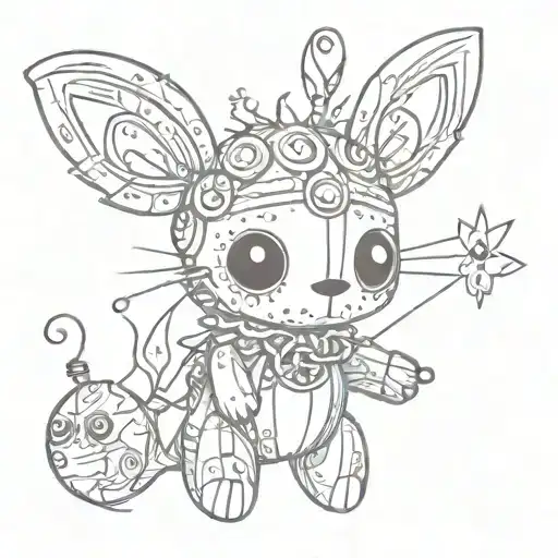 cute voodoo doll animal inspired tattoo design idea