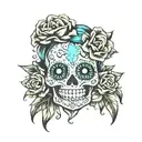 sugar skull voodoo doll tattoo design idea