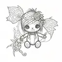 emo voodoo doll animal tattoo design idea