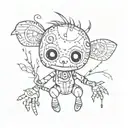 emo voodoo doll animal tattoo design idea