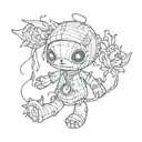 emo voodoo doll animal tattoo design idea