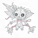 emo voodoo doll animal tattoo design idea