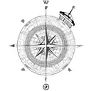 world map with compass and aeroplane tattoo design idea