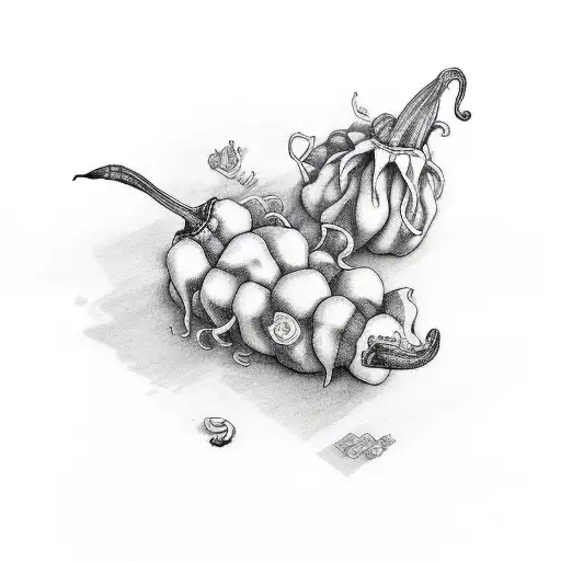 Porcelain Red Hot Chilli Peppers tattoo design idea