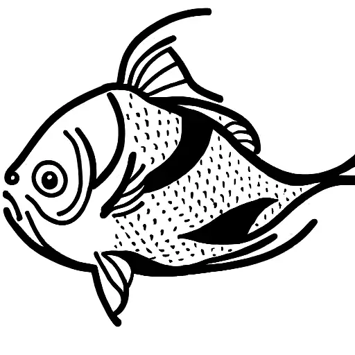 goldfish lineart tattoo design idea