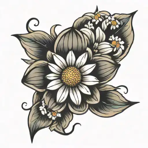 small daisy flower tattoo design idea