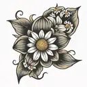 small daisy flower tattoo design idea