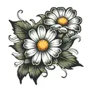 small daisy flower tattoo design idea