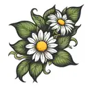 small daisy flower tattoo design idea