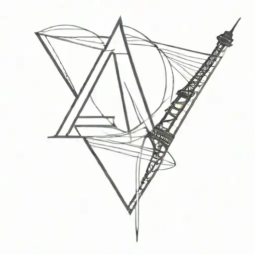 Eiffel tower as letter M tattoo design idea
