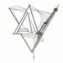 Eiffel tower as letter M tattoo design idea