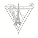 Eiffel tower as letter M tattoo design idea