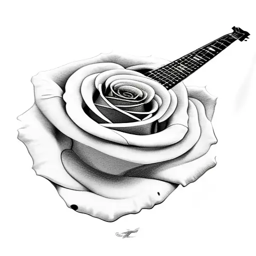 Les Paul Guitar with Roses tattoo design idea