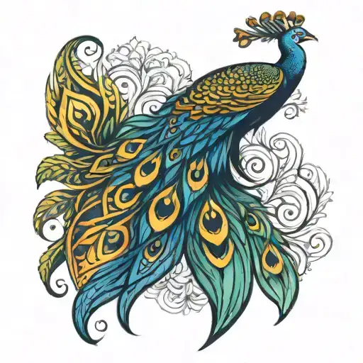 peacock feathers  tattoo design idea