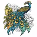 peacock feathers  tattoo design idea