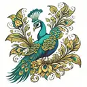 peacock feathers  tattoo design idea