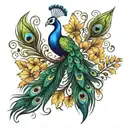 peacock feathers  tattoo design idea