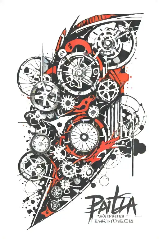patch work sleeve tattoo design idea