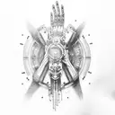 cyborg hand tattoo design idea