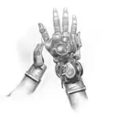 cyborg hand tattoo design idea