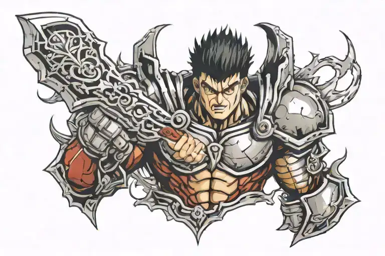 guts from berserk anime tattoo design idea