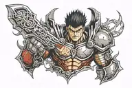 guts from berserk anime tattoo design idea