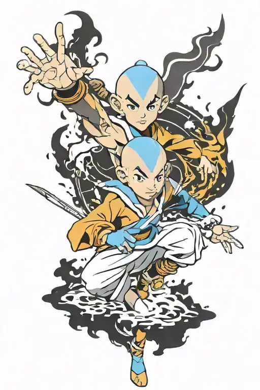 avatar legend of aang tattoo design idea