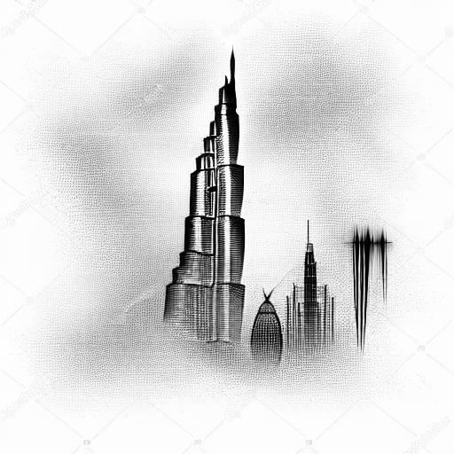 abstract Burj Khalifa tattoo design idea