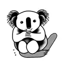 cute koala eating dumplings tattoo design idea