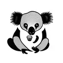 cute koala eating dumplings tattoo design idea