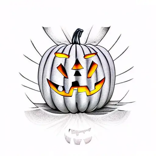 Halloween jack'o lantern tattoo design idea