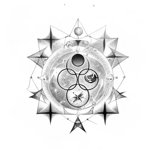 Leo and Aquarius constellations above koi no yokan  tattoo design idea