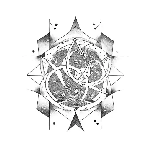 Leo and Aquarius constellations above koi no yokan  tattoo design idea