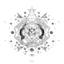 Leo and Aquarius constellations with stars tattoo design idea