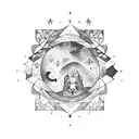 Leo and Aquarius constellations with stars tattoo design idea