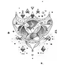 Leo and Aquarius constellations with stars tattoo design idea