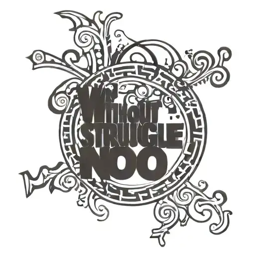 without struggle there can be no progress words written tattoo design idea