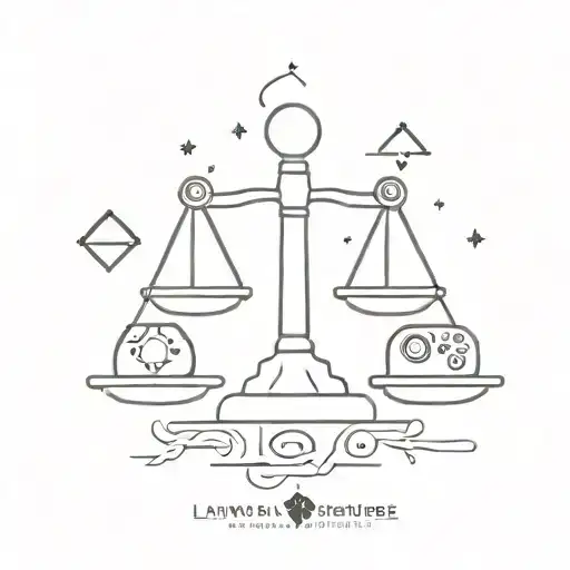 A minimalist tattoo design of a lawyer's scale balanced with video game controllers, symbolizing the client's occupation as a lawyer and their love for gaming. tattoo design idea