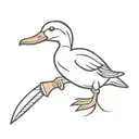 duck holding knife tattoo design idea