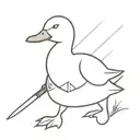 duck holding knife tattoo design idea