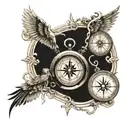 map compass arc angel michael tattoo design idea