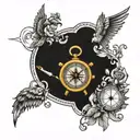 map compass arc angel michael tattoo design idea