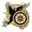 map compass arc angel michael tattoo design idea