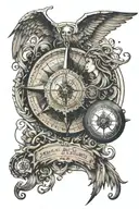 map compass arc angel michael tattoo design idea