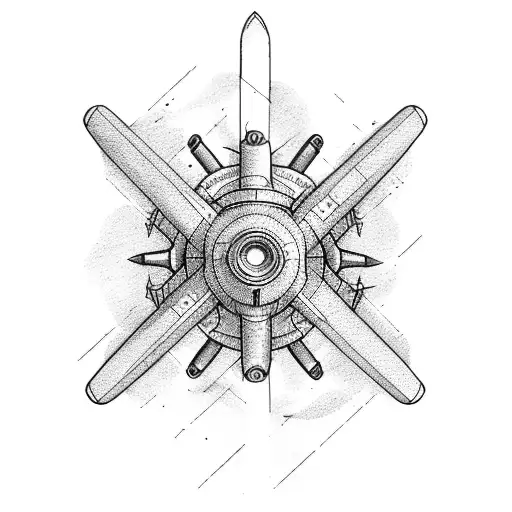 propeller PA28 Aeroplane tattoo design idea