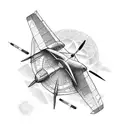 Aeroplane tattoo design idea