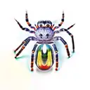 spider shedding skin tattoo design idea