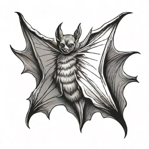 bat with spread wings tattoo design idea
