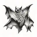 bat with spread wings tattoo design idea